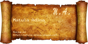 Matula Adina névjegykártya